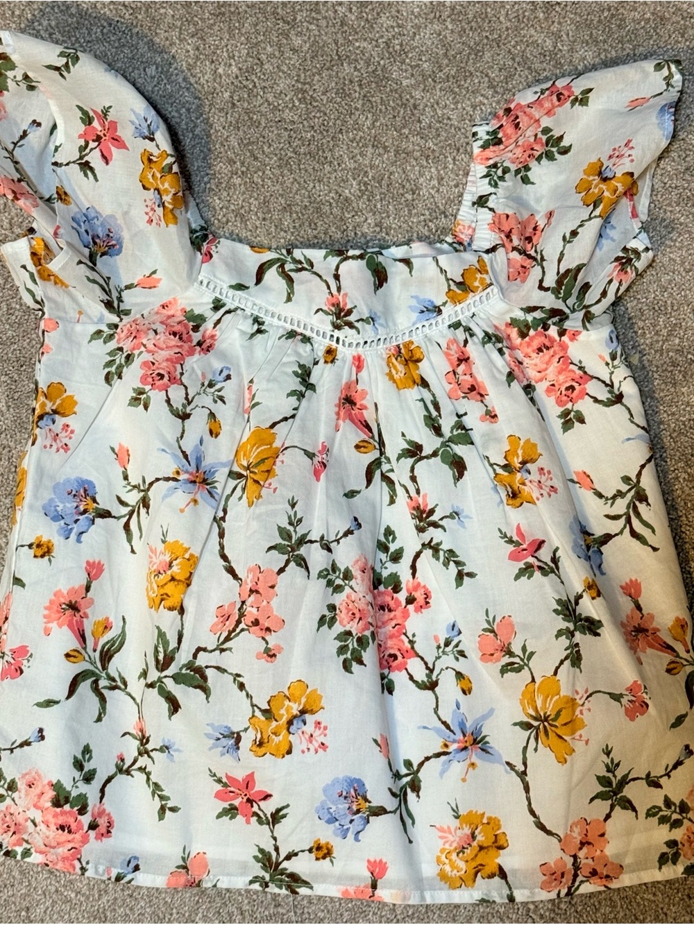 Janie and Jack Girls Size 8 Floral Flutter Sleeve Blouse Top NWT $44